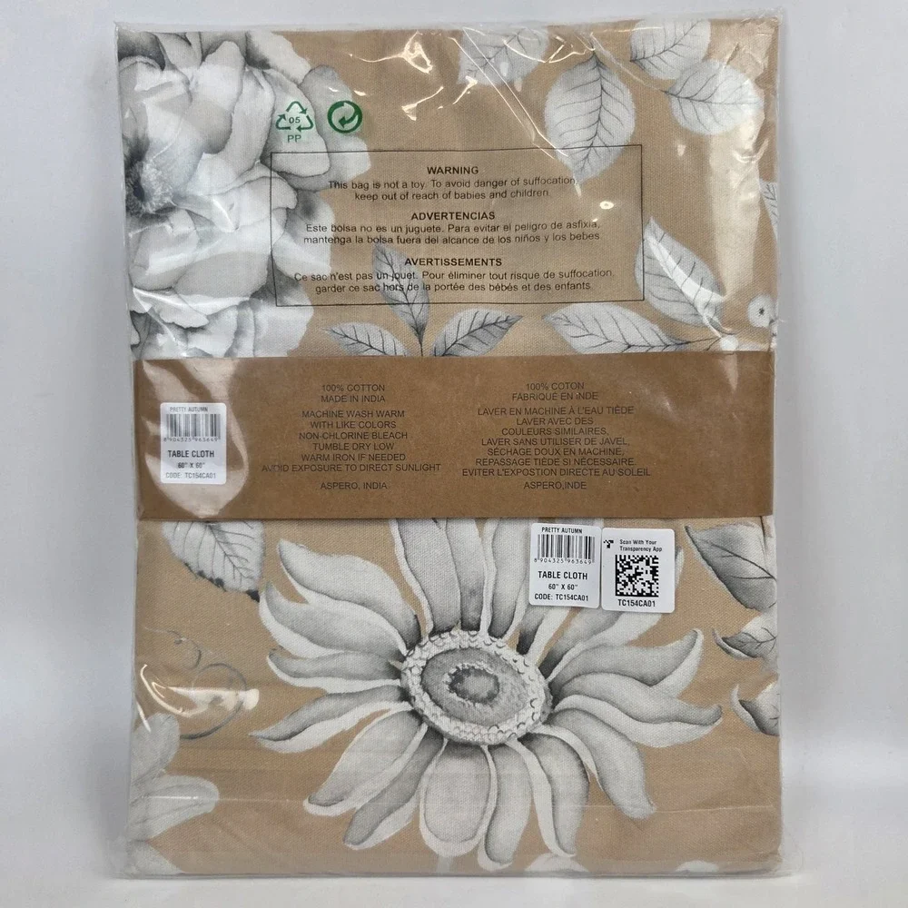 Maison dHermine Tablecloth 60x60in Autumn Print 100% Cotton